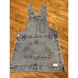 7 FOR ALL MANKIND Baby Overall Denim Dress Skirt Western Boho Preppy Size 12M